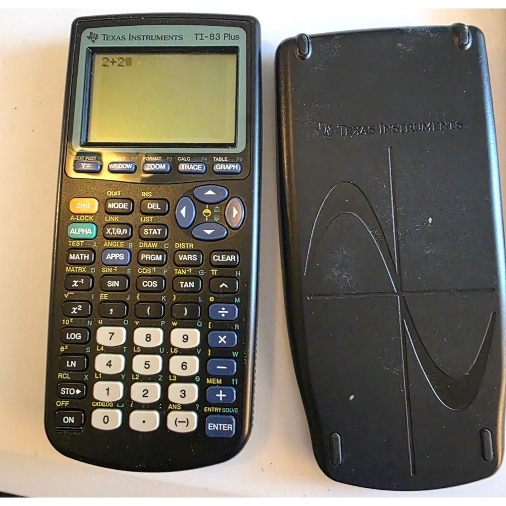 Texas Instruments TI-83 Plus Graphing Calculator Black w/ Cover - Tested/Working